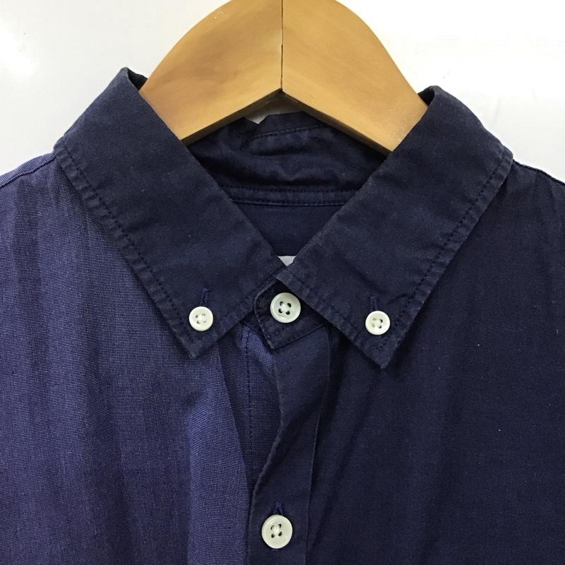 マリネロ MARINERO シャツ、ブラウス 長袖 長袖シャツ 無地シャツ カラーシャツ ボタンダウンシャツ 2 無地 紺 / ネイビー /  メンズ USED 古着 中古 10131767
