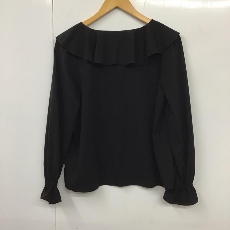 アンクルージュ ANKROUGE シャツ、ブラウス 長袖 BL1906-7683 フリルブラウス M 無地 黒 / ブラック /  レディース USED 古着 中古 10131279