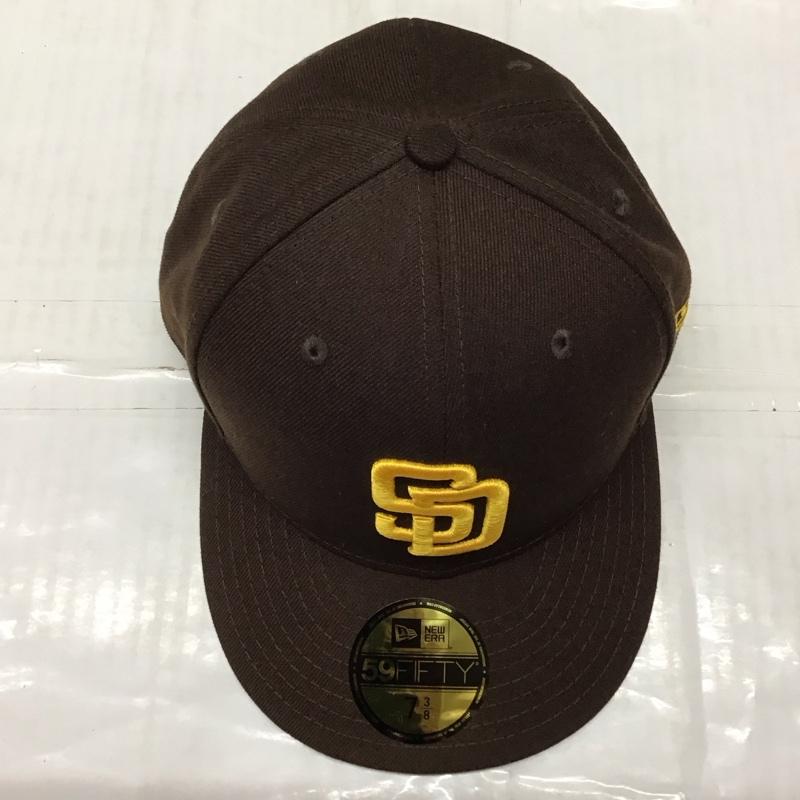 ニューエラ NEW ERA 帽子 キャップ 59FIFTY MLBオンフィールド サンディエゴ・パドレス ゲーム ロゴ、文字 茶 / ブラウン /  メンズ USED 古着 中古 10117958