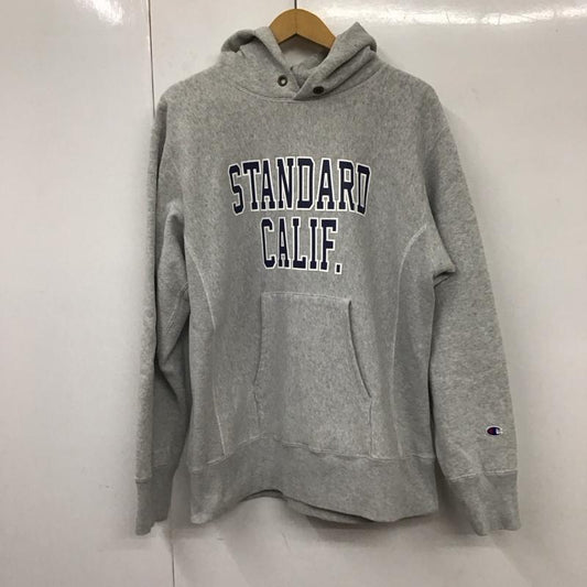 スタンダード カリフォルニア STANDARD CALIFORNIA パーカー 長袖 c8-s111 長袖パーカー プルオーバーパーカー チャンピオン コラボ L ロゴ、文字 灰 / グレー /  メンズ USED 古着 中古 10130718