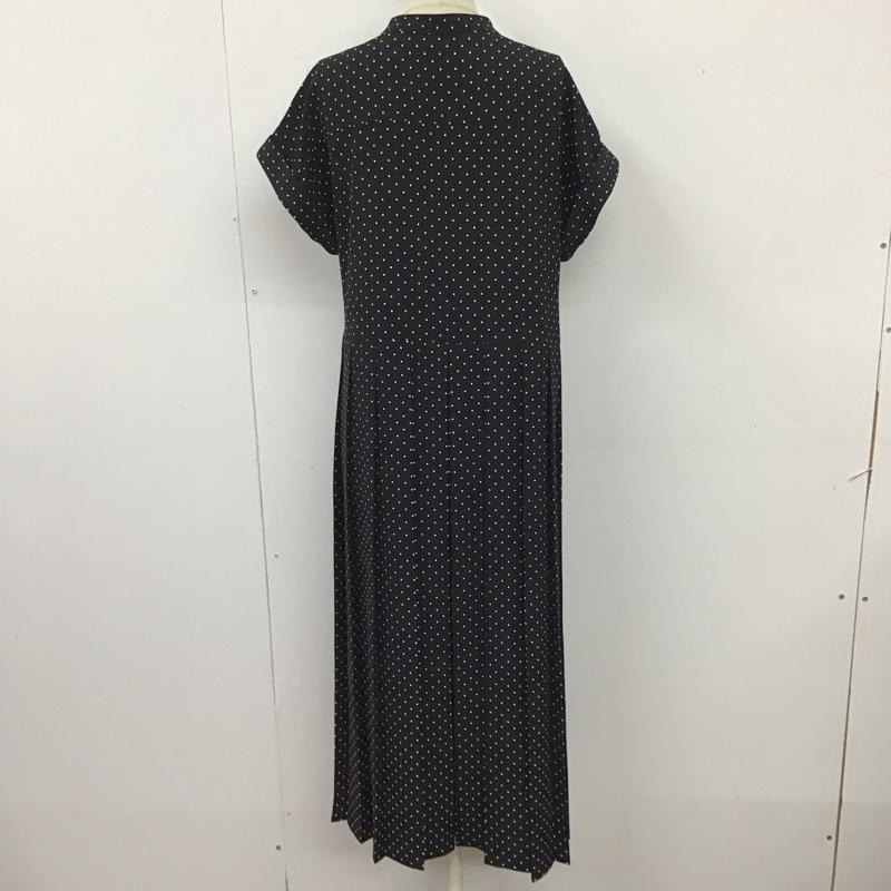 アデイインザライフ ユナイテッドアローズ A day in the life UNITED ARROWS ワンピース ロングスカート 6326-699-0493 プリーツ スキッパーシャツワンピース FREE ドット 紺 / ネイビー / X 白 / ホワイト /  レディース USED 古着 中古 10114423