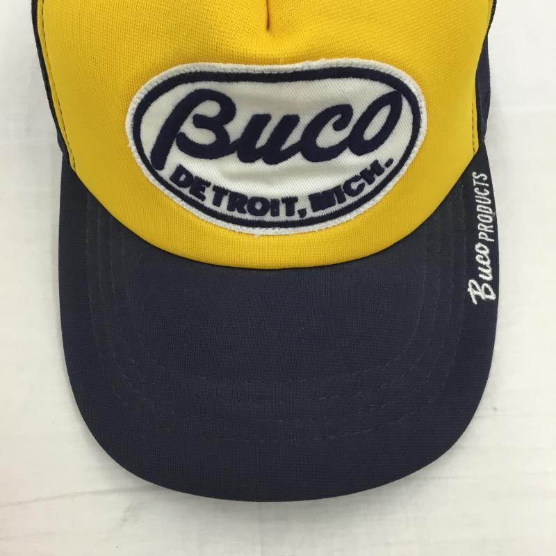 ブコ BUCO 帽子 キャップ ロゴ、文字 紺 / ネイビー / X 黄 / イエロー /  メンズ USED 古着 中古 10140577