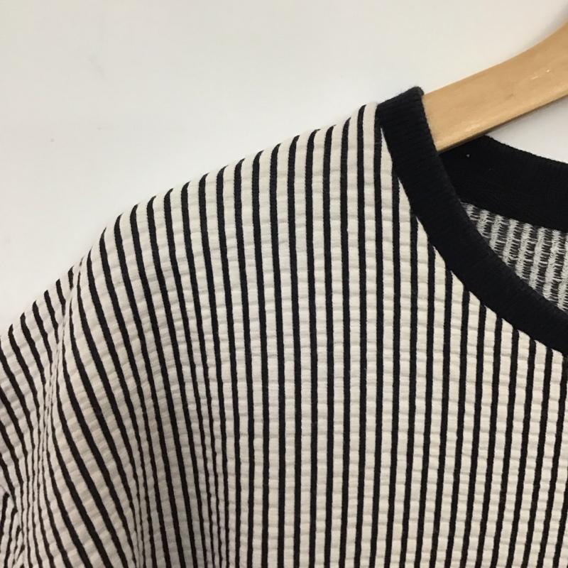 ザラメン ZARA MAN カットソー 半袖 半袖カットソー プリントTシャツ クルーネックカットソー M ストライプ 白 / ホワイト / X 黒 / ブラック /  メンズ USED 古着 中古 10145535