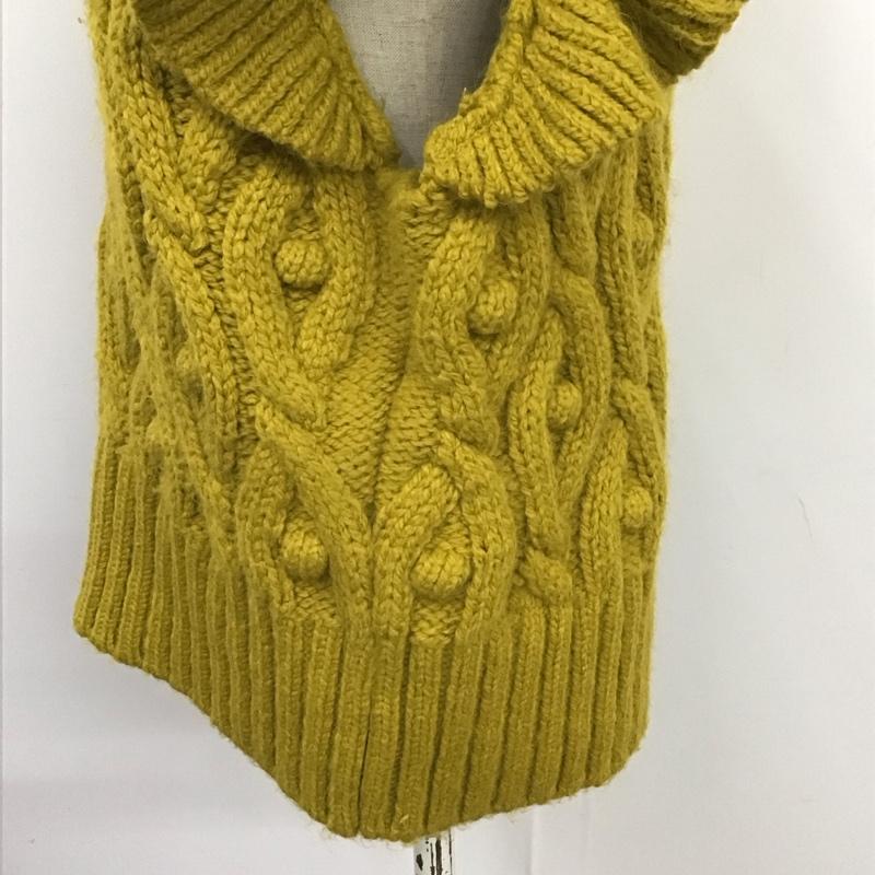 ザラ ZARA ベスト ベスト 5802 102 515 袖フリル ニット L  マスタード / マスタード /  レディース USED 古着 中古 10119608