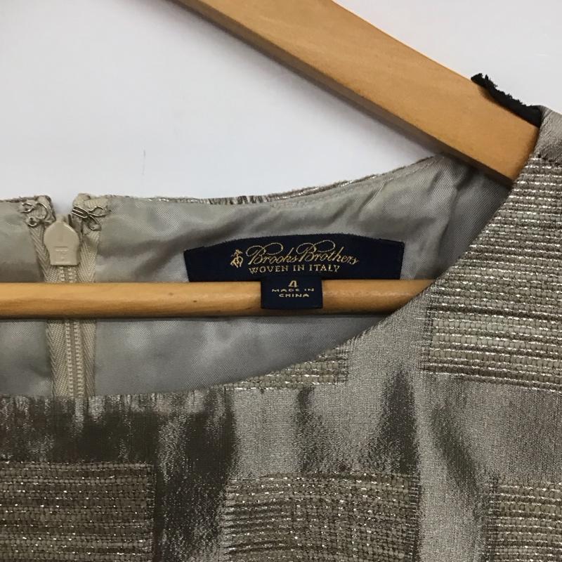 ブルックスブラザーズ BROOKS BROTHERS ワンピース ひざ丈スカート ノースリーブ 膝下丈 4  ベージュ / ベージュ /  レディース USED 古着 中古 10139120