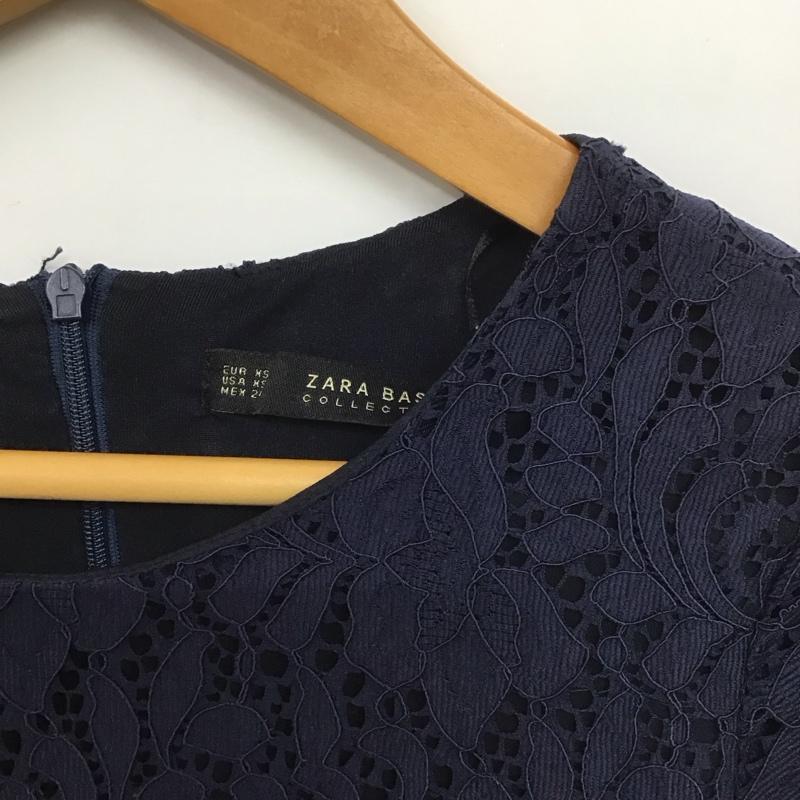 ザラ ZARA ワンピース ミニスカート XS 無地 紺 / ネイビー /  レディース USED 古着 中古 10148431