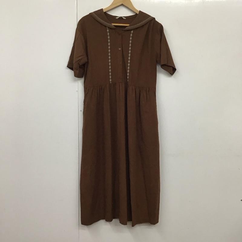 エヘカソポ ehka sopo ワンピース ロングスカート FREE 無地 茶 / ブラウン /  レディース USED 古着 中古 10131495