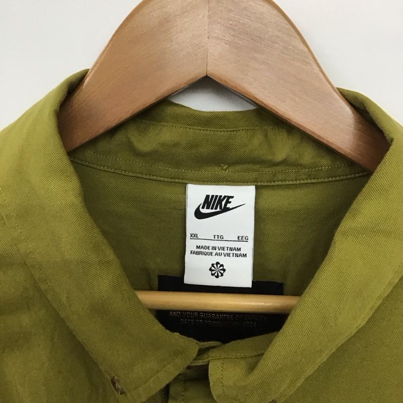 ナイキ NIKE シャツ、ブラウス 長袖 fn3126-307 オックスフォードシャツ 長袖シャツ ボタンダウンシャツ XXL 無地 カーキ / カーキ /  メンズ USED 古着 中古 10132362