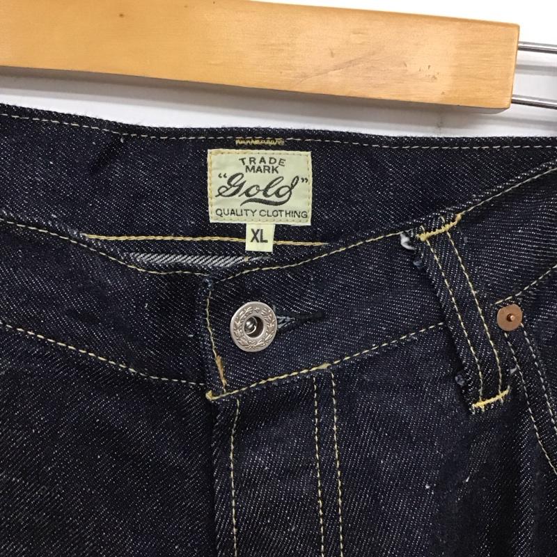 ゴールド GOLD パンツ デニム、ジーンズ デニムパンツ ワイドパンツ カジュアルパンツ XL 無地 インディゴ / インディゴ /  メンズ USED 古着 中古 10139881