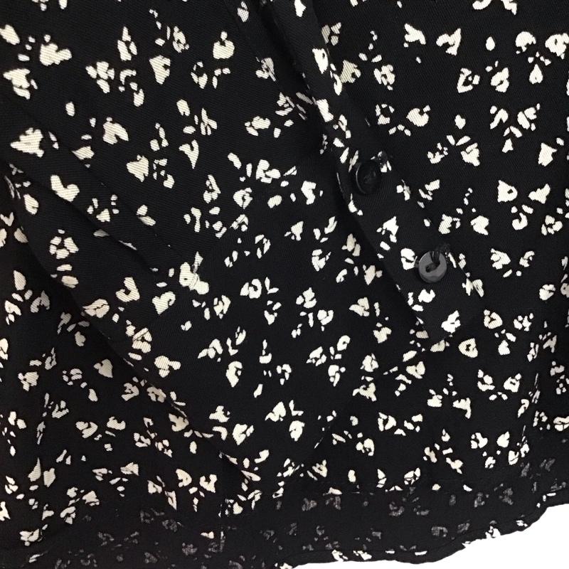 ザラ ZARA シャツ、ブラウス 長袖 9006 163 800 リボンタイ L 総柄 黒 / ブラック /  レディース USED 古着 中古 10143855