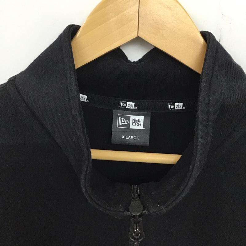 ニューエラ NEW ERA ジャケット、上着 ジャケット、ブレザー ジップアップジャケット スウェットジャケット アウター スタンドカラー XL ロゴ、文字 黒 / ブラック /  メンズ USED 古着 中古 10134875