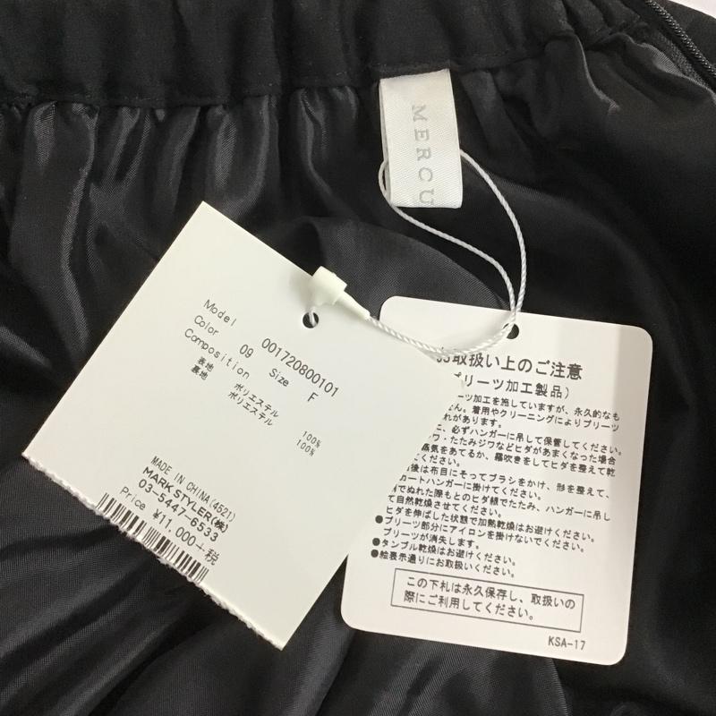 マーキュリーデュオ MERCURYDUO スカート ロングスカート 001720800101 サテンティスカート プリーツスカート ロングスカート FREE 無地 黒 / ブラック /  レディース USED 古着 中古 10105959