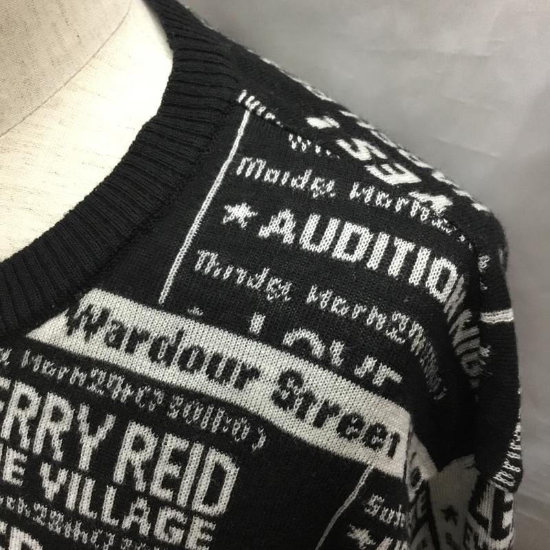 ヨウジヤマモト Yohji Yamamoto ニット、セーター 長袖 ub-k48-613 セーター 長袖ニットカットソー 総柄 3 プリント X ロゴ、文字 白 / ホワイト / X 黒 / ブラック /  メンズ USED 古着 中古 10120675