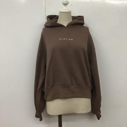 ナイスクラップ NICE CLAUP パーカー 長袖 886628460 プルオーバー ワッフル ロゴ、文字 茶 / ブラウン /  レディース USED 古着 中古 10108405