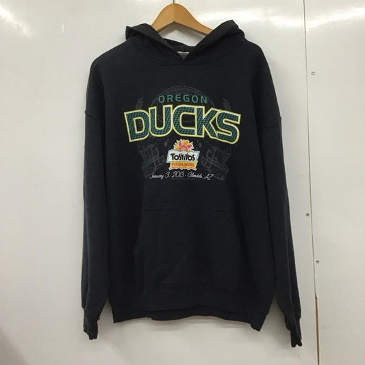 ギルダン GILDAN パーカー 長袖 長袖パーカー プルオーバーパーカー スウェット L ロゴ、文字 黒 / ブラック /  メンズ USED 古着 中古 10145687