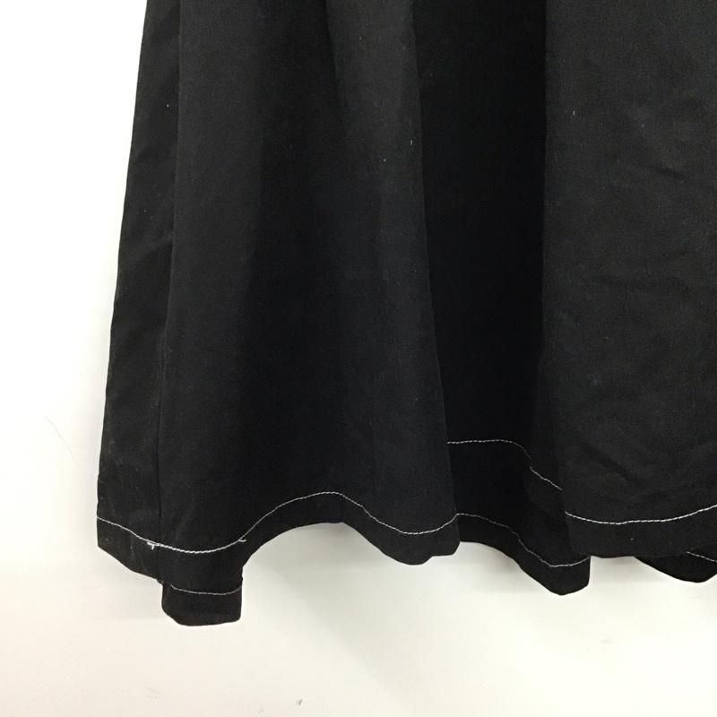 ニコアンド niko and... スカート ロングスカート ST85CM05AD フレアスカート ベルト付き 3 無地 黒 / ブラック /  レディース USED 古着 中古 10146610