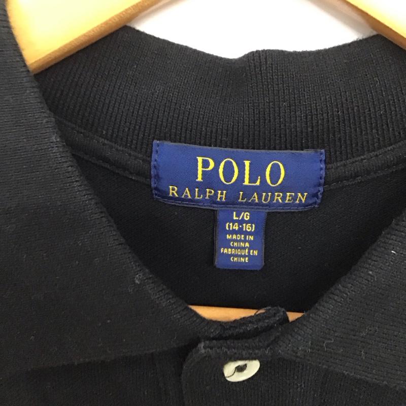 ポロラルフローレン POLO RALPH LAUREN ポロシャツ 半袖 L 無地 黒 / ブラック /  メンズ USED 古着 中古 10135983