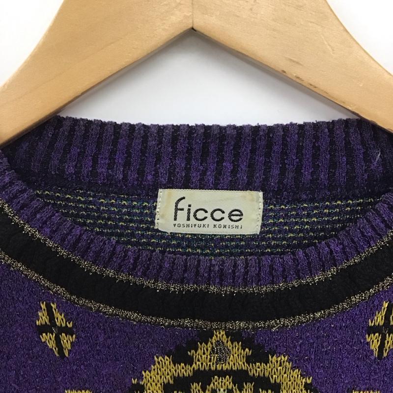 フィッチェ FICCE ニット、セーター 長袖 長袖ニットカットソー クルーネック セーター プリント マルチカラー / マルチカラー /  メンズ USED 古着 中古 10146842