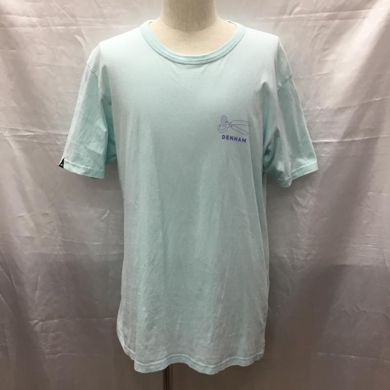 デンハム DENHAM Tシャツ 半袖 半袖カットソー プリントTシャツ クルーネックカットソー L プリント 水色 / ライトブルー /  メンズ USED 古着 中古 10118621