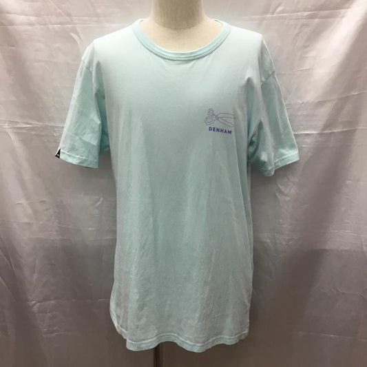 デンハム DENHAM Tシャツ 半袖 半袖カットソー プリントTシャツ クルーネックカットソー L プリント 水色 / ライトブルー /  メンズ USED 古着 中古 10118621