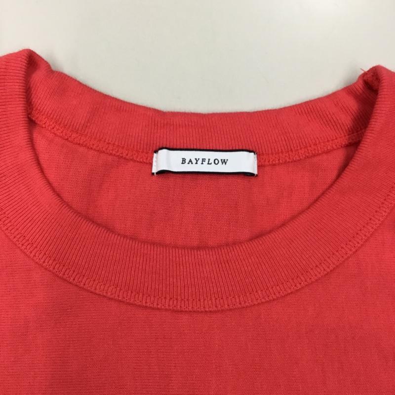 ベイフロー BAYFLOW Tシャツ 半袖 半袖カットソー プリントTシャツ クルーネックカットソー 4 ロゴ、文字 赤 / レッド /  メンズ USED 古着 中古 10114356