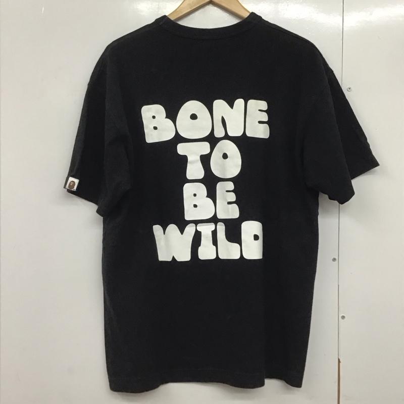 アベイシングエイプ A BATHING APE Tシャツ 半袖 半袖カットソー プリントTシャツ クルーネックカットソー プリント 黒 / ブラック /  メンズ USED 古着 中古 10142629