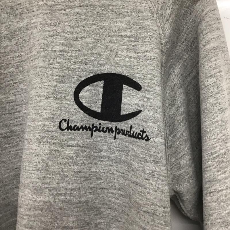 チャンピオン Champion トレーナー 長袖 長袖トレーナー スウェット クルーネック プルオーバー L ロゴ、文字 灰 / グレー /  メンズ USED 古着 中古 10137803