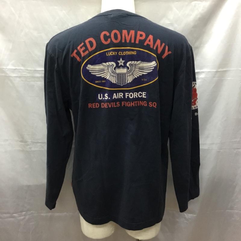 テッドマン TEDMAN カットソー 長袖 長袖カットソー クルーネックカットソー ロングスリーブカットソー プリントTシャツ 44 プリント 紺 / ネイビー /  メンズ USED 古着 中古 10112296