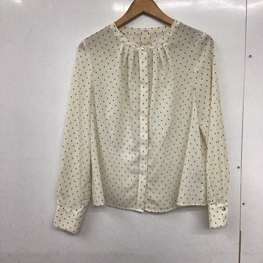 インデックス index シャツ、ブラウス 長袖 長袖シャツ ノーカラーシャツ M プリント 白 / ホワイト /  レディース USED 古着 中古 10132944