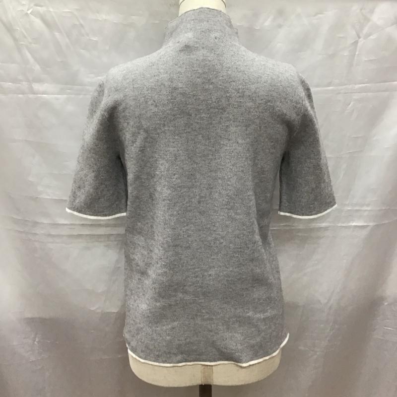 ザラニット ZARA KNIT ニット、セーター 半袖 6254 133 802 スタンドネック S 無地 灰 / グレー /  レディース USED 古着 中古 10118395