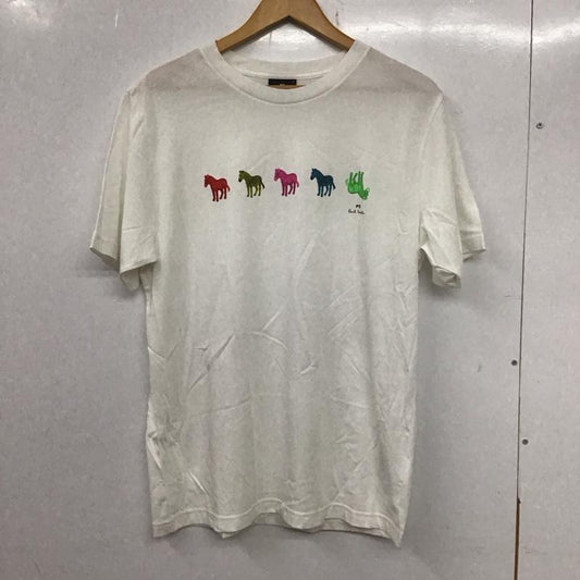 ポールスミス Paul Smith Tシャツ 半袖 半袖カットソー プリントTシャツ クルーネックカットソー L プリント 白 / ホワイト /  メンズ USED 古着 中古 10135745