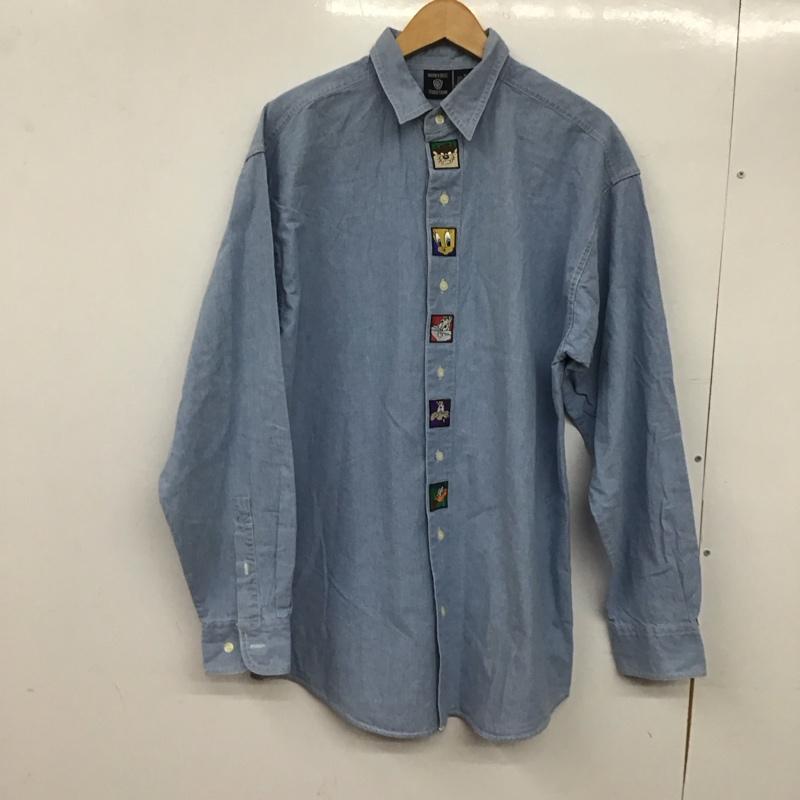 古着 USED シャツ、ブラウス 長袖 M 無地 水色 / ライトブルー /  メンズ USED 古着 中古 10144863