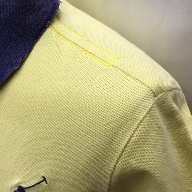 ポロバイラルフローレン Polo by RALPH LAUREN ポロシャツ 半袖 半袖ポロシャツ カラーシャツ 半袖カットソー M ロゴ、文字 黄 / イエロー /  メンズ USED 古着 中古 10108546