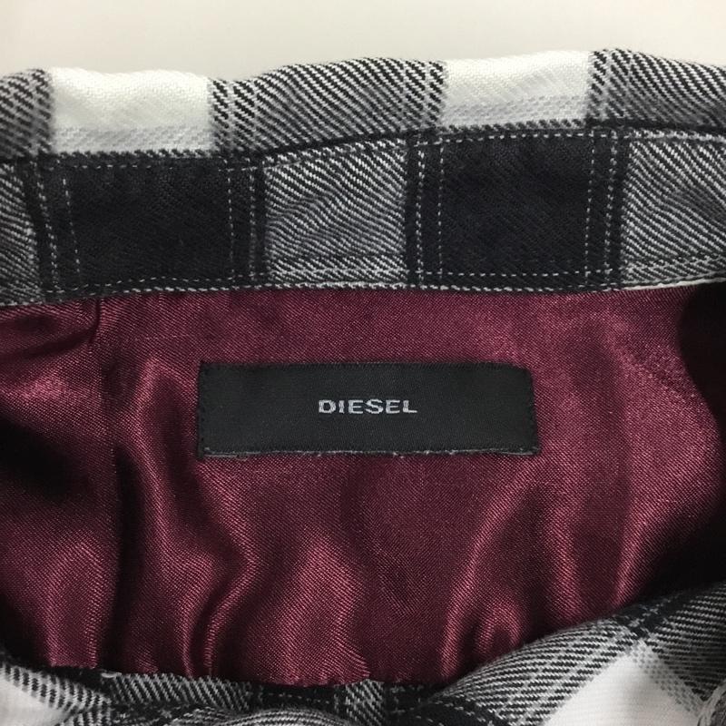 ディーゼル DIESEL シャツ、ブラウス 長袖 長袖シャツ カラーシャツ ポケットシャツ 長袖カットソー チェックシャツ S チェック 白 / ホワイト / X 黒 / ブラック /  メンズ USED 古着 中古 10117574