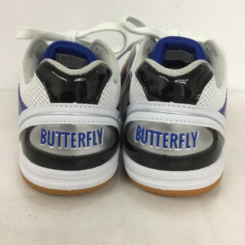バタフライ BUTTERFLY スニーカー スニーカー 93600 レゾライン トライネックス 卓球シューズ 25.0cm 25.0cm ロゴ、文字 青 / ブルー / X 白 / ホワイト / X 黒 / ブラック /  レディース USED 古着 中古 10142516