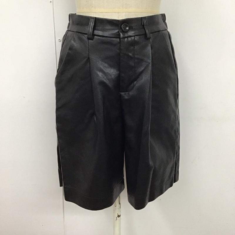 ダブル シー WC パンツ ショートパンツ wc22sp04-l0012 フェイクレザータックショートパンツ FREE 無地 黒 / ブラック /  レディース USED 古着 中古 10122264