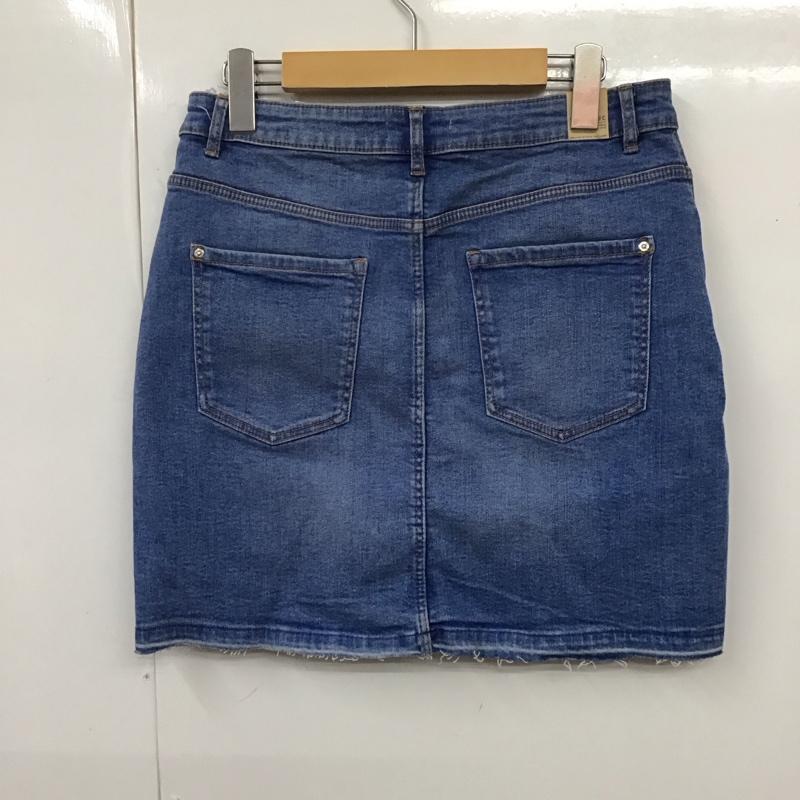 ザラ ZARA スカート ひざ丈スカート 9123 007 434 デニムスカート タグ付き ストレッチ L 無地 水色 / ライトブルー /  レディース USED 古着 中古 10129154