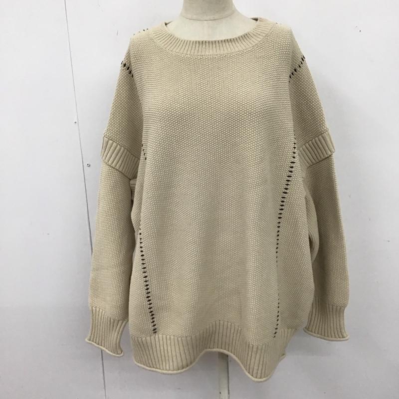 ローリーズファーム LOWRYS FARM ニット、セーター 長袖 LF623506AD ステッチ 2 無地 ベージュ / ベージュ /  レディース USED 古着 中古 10122672