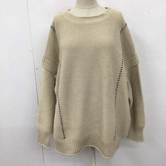 ローリーズファーム LOWRYS FARM ニット、セーター 長袖 LF623506AD ステッチ 2 無地 ベージュ / ベージュ /  レディース USED 古着 中古 10122672