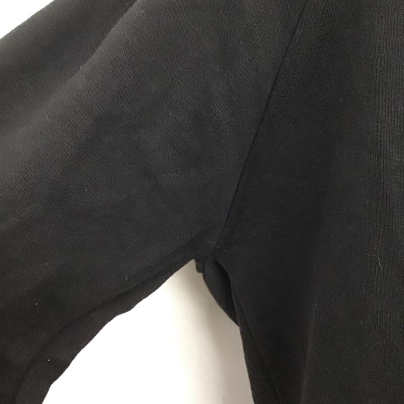 ザラメン ZARA MAN パーカー 長袖 スウェット カットオフ ロング丈 L 無地 黒 / ブラック /  メンズ USED 古着 中古 10106789