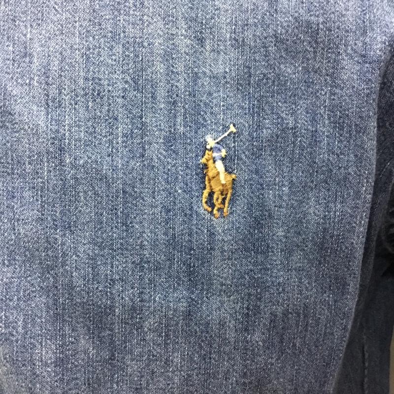 ラルフローレン RALPHLAUREN シャツ、ブラウス 長袖 710548537001 デニム ボタンダウンシャツ S ワンポイント 青 / ブルー /  メンズ USED 古着 中古 10112387