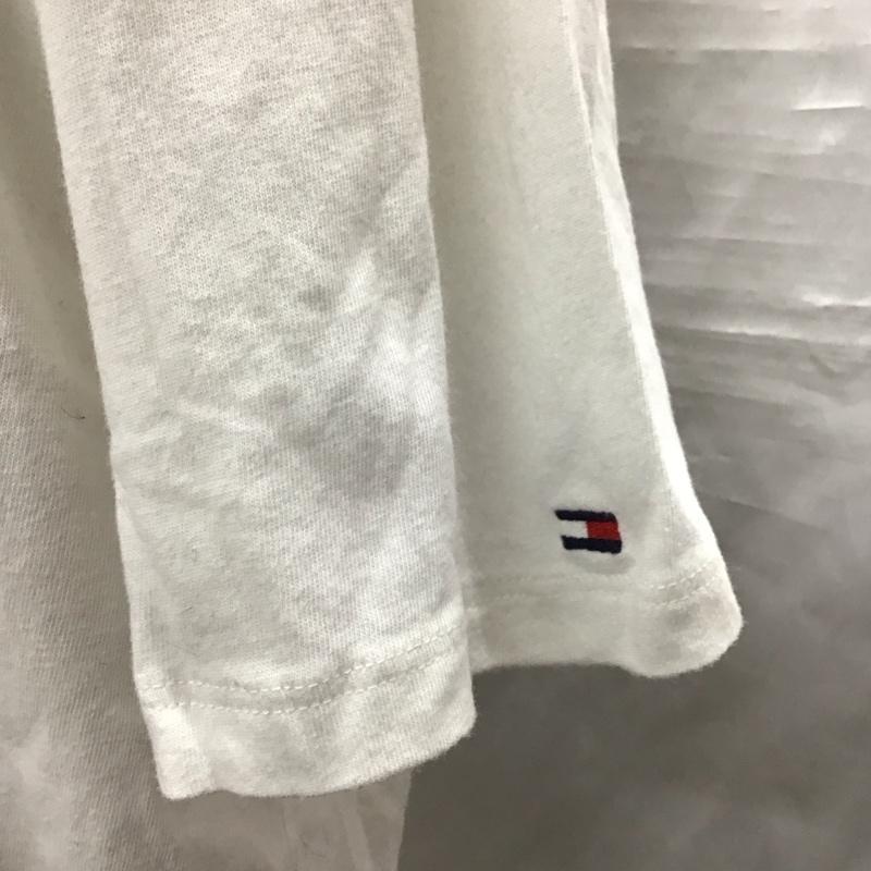 トミーヒルフィガー TOMMY HILFIGER Tシャツ 半袖 半袖カットソー プリントTシャツ クルーネックカットソー XL 無地 白 / ホワイト /  メンズ USED 古着 中古 10122704