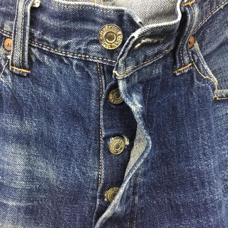 ウエアハウス WAREHOUSE パンツ デニム、ジーンズ デニムパンツ ストレートパンツ ワイドパンツ カジュアルパンツ 33インチ 無地 インディゴ / インディゴ /  メンズ USED 古着 中古 10109493