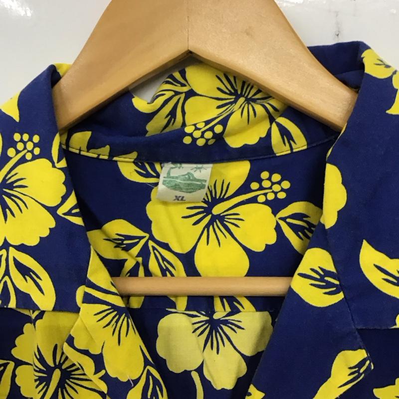 古着 USED シャツ、ブラウス 半袖 半袖シャツ プリントシャツ ポケットシャツ アロハシャツ XL プリント 青 / ブルー / X 黄 / イエロー /  メンズ USED 古着 中古 10137688