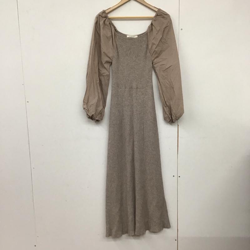 アルシーヴ archives ワンピース ロングスカート 長袖ロングワンピース ニットスカート パフスリーブ M 無地 マルチカラー / マルチカラー /  レディース USED 古着 中古 10141306