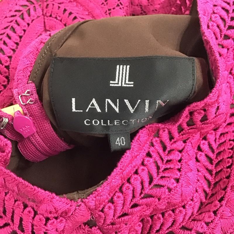 ランバン LANVIN ワンピース ロングスカート ロングワンピース ノースリーブワンピース タイトスカート 40 総柄 マゼンタ / マゼンタ /  レディース USED 古着 中古 10147239