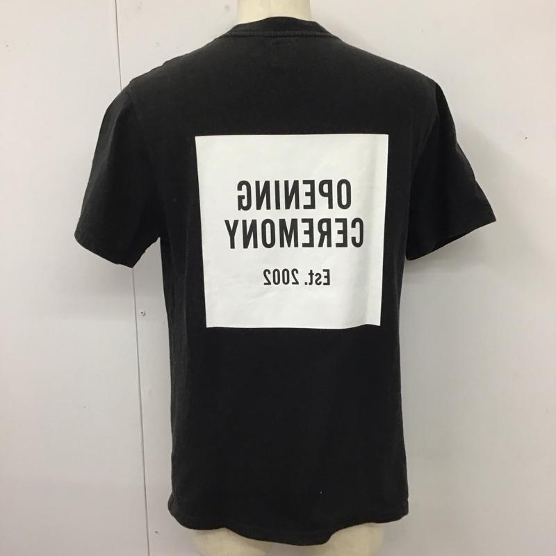 オープニングセレモニー opening celemony Tシャツ 半袖 半袖カットソー プリントTシャツ クルーネックカットソー M ロゴ、文字 黒 / ブラック /  メンズ USED 古着 中古 10119535
