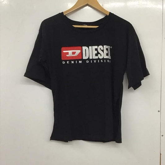 ディーゼル DIESEL Tシャツ 半袖 半袖カットソー プリントTシャツ クルーネックカットソー ロゴ、文字 黒 / ブラック /  レディース USED 古着 中古 10136122