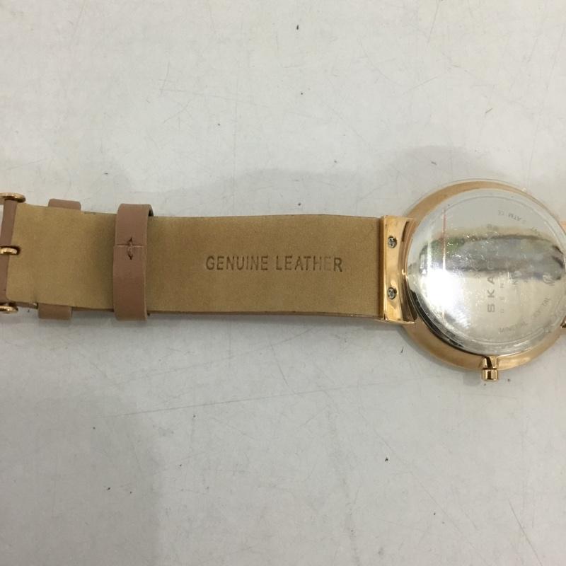 スカーゲン SKAGEN 腕時計 アナログ（クォーツ式） SKW2168 レザーベルト ロゴ、文字 ベージュ / ベージュ /  レディース USED 古着 中古 10135183
