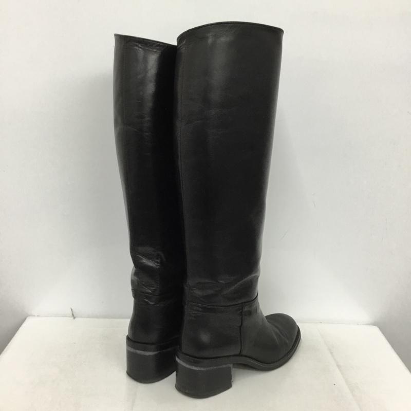 マーガレットハウエル MARGARET HOWELL ブーツ ロングブーツ 0006 レザー 23.5 箱有 23.5cm 無地 黒 / ブラック /  レディース USED 古着 中古 10149263